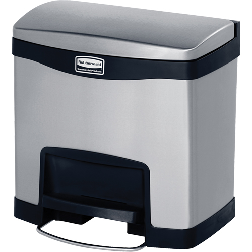 Slim Jim&reg; Waste Container, Stainless Steel, 4 US gal. Capacity Nassau Supply