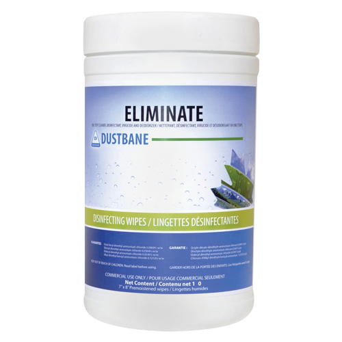 Lingettes Eliminate virucide, 7" x 8", 180 lingettes Nassau Supply