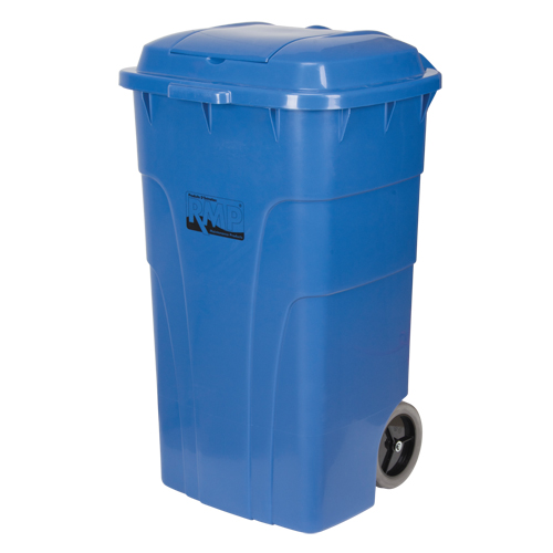 Bac de recyclage roulant, Bord de rue, Poly&eacute;thyl&egrave;ne, 65 gal. US Nassau Supply