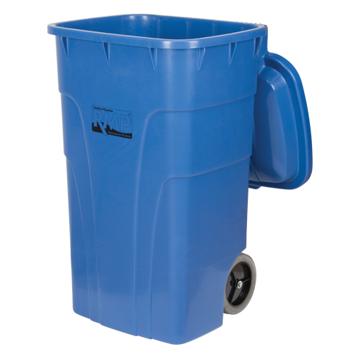 Bac de recyclage roulant, Bord de rue, Poly&eacute;thyl&egrave;ne, 65 gal. US Nassau Supply
