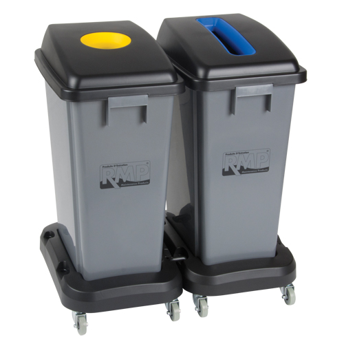 Recycling & Waste Receptacle Dolly, Polypropylene, Black, Fits: 17-1/4" x 12-1/2" Nassau Supply