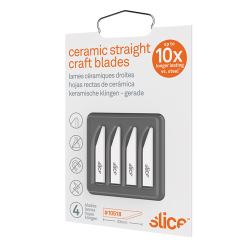 Slice Rounded-Tip Ceramic Straight Edge Knife Blades, Single Style Nassau Supply