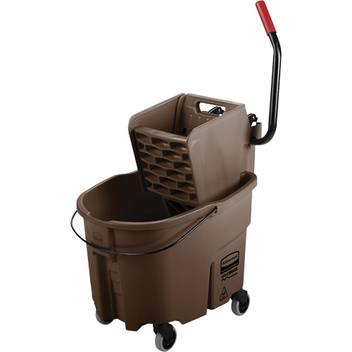 Ensemble de seau pour vadrouille et essoreuse WaveBrake, Pression lat&eacute;rale, 8,75 gal. US (35 pintes), Brun Nassau Supply