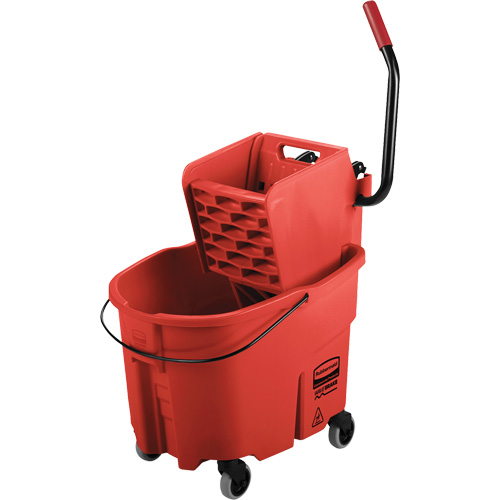Ensemble de seau pour vadrouille et essoreuse WaveBrake, Pression lat&eacute;rale, 8,75 gal. US (35 pintes), Rouge Nassau Supply