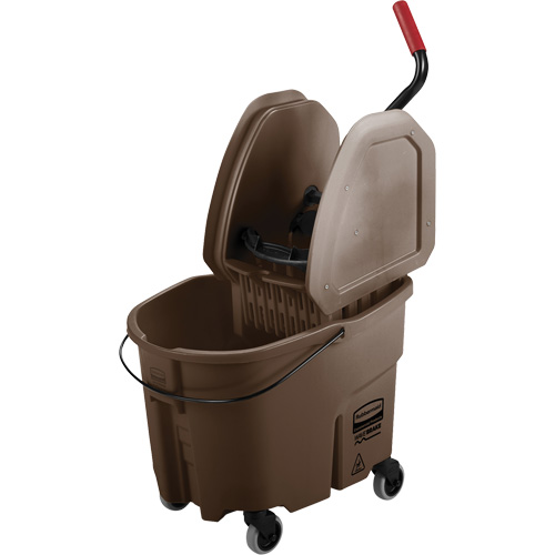 Ensemble de seau pour vadrouille et essoreuse WaveBrake, Pression vers le bas, 8,75 gal. US (35 pintes), Brun Nassau Supply