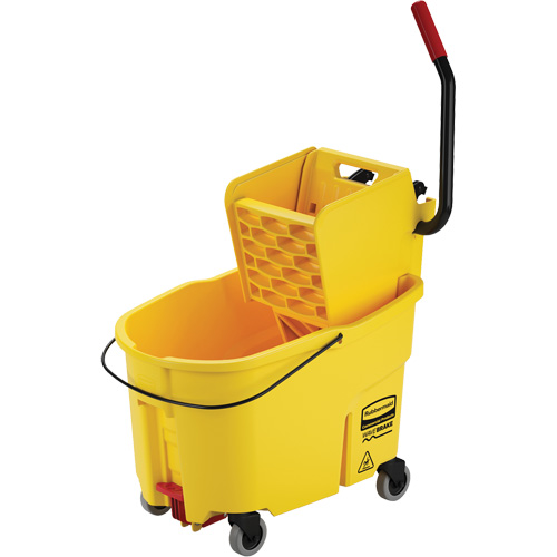 WaveBrake&reg; Mop Bucket & Wringer Combo Pack, Side Press, 11 US Gal. (44 Quart), Yellow Nassau Supply