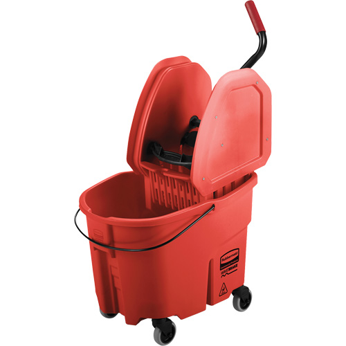 WaveBrake&reg; Mop Bucket & Wringer Combo Pack, Down Press, 8.75 US Gal.(35 Quart), Red Nassau Supply