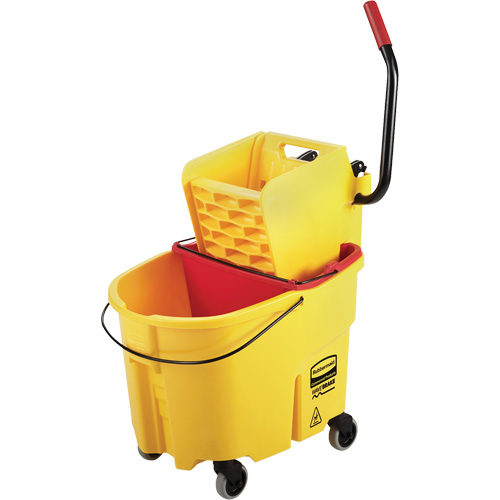 Ensemble de seau pour vadrouille et essoreuse WaveBrake, Pression lat&eacute;rale, 8,75 gal. US (35 pintes), Jaune Nassau Supply
