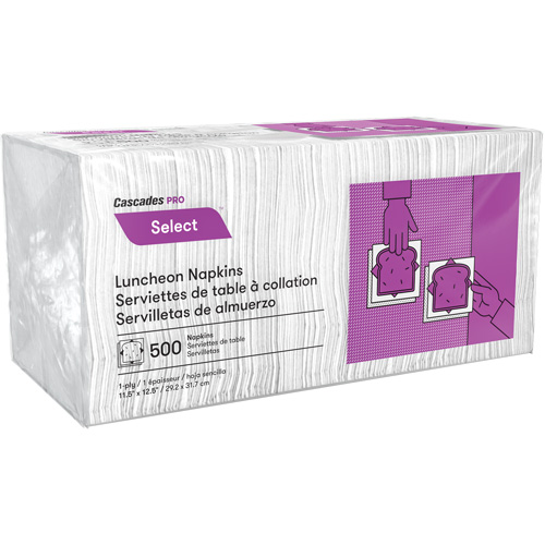 Pro Select 1/4 Fold Luncheon Napkins, 1 Ply, 12.5" x 11.5" Nassau Supply