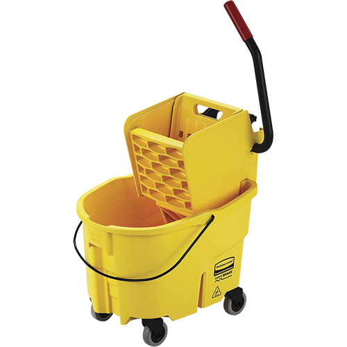 Seau pour vadrouille et essoreuse WaveBrake, Pression lat&eacute;rale, 6,5 gal. US (26 pintes), Jaune Nassau Supply