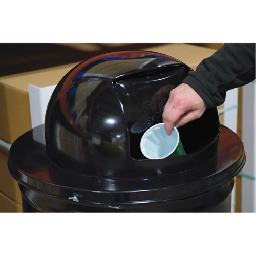 Drum Waste Disposal Top, Dome Lid, Metal, Fits Container Size: 23-1/2" Dia. Nassau Supply