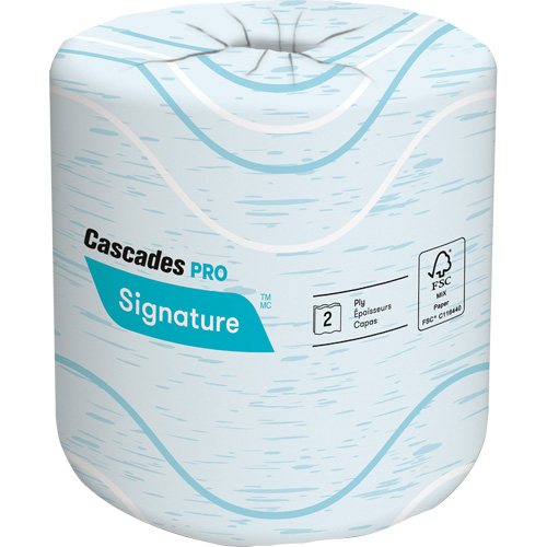 Pro Signature Toilet Paper, 2 Ply, 400 Sheets/Roll, 133' Length, White Nassau Supply