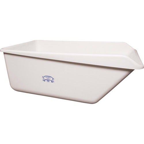 Angled Dump Tub, Plastic, White Nassau Supply