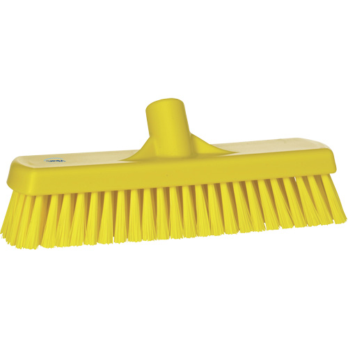 Deck & Wall Scrub Brush, Stiff Bristles, 12", Polyester, Yellow Nassau Supply