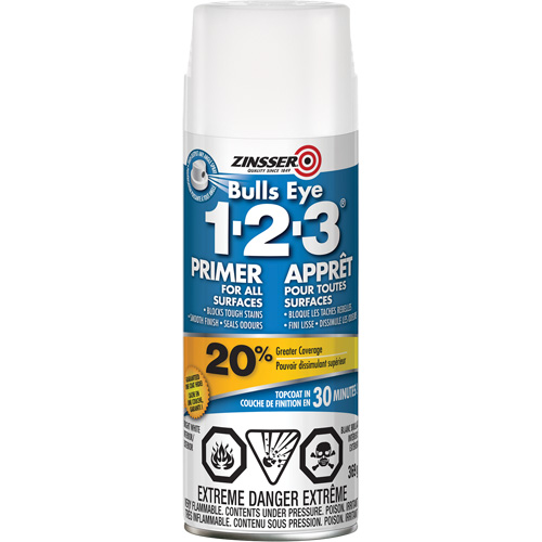Appr&ecirc;t &agrave; base d'eau Bulls Eye 1-2-3, Canette a&eacute;rosol, Blanc Nassau Supply