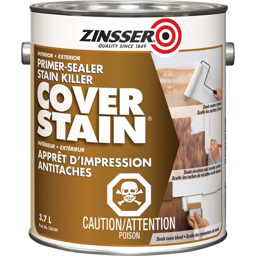 Scellant d'appr&ecirc;t &agrave; base d'huile Cover Stain, 3,7 L, Gallon, Blanc Nassau Supply