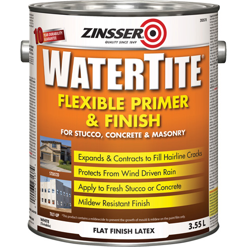 Watertite&reg; Weatherproof Flexible Primer & Finish, 3.55 L, Gallon, White Nassau Supply