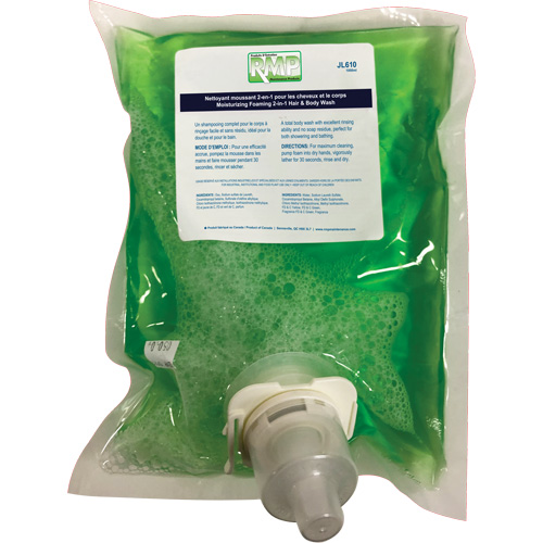 Moisturizing Hair & Body Wash, 1 L, Green Apple, Bag Cartridge Nassau Supply