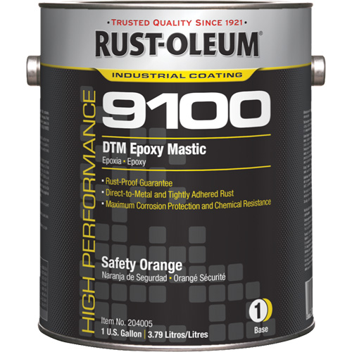 Base de mastic &eacute;poxy DTM du syst&egrave;me 9100, Orange s&eacute;curit&eacute;, Gallon Nassau Supply