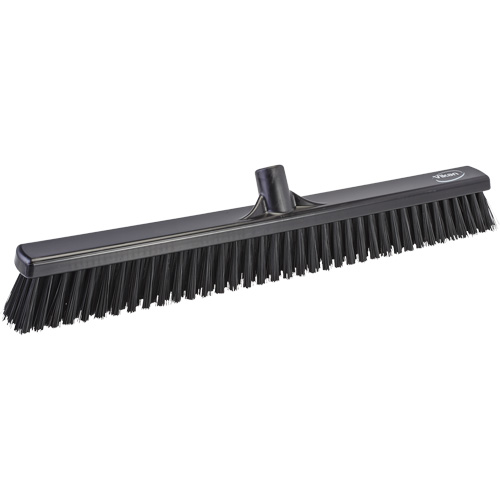 T&ecirc;te de balai-brosse &agrave; soies combin&eacute;es, Crins Cors&eacute;/Fin, 24", Polyester, Noir Nassau Supply