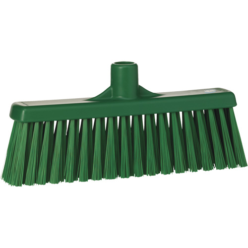 T&ecirc;te de balai droit, Crins Moyen, 12", Polyester, Vert Nassau Supply