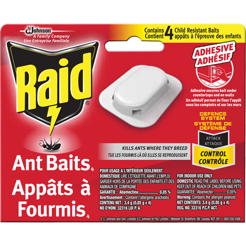 Raid&reg; Ant Bait Traps, 5" L x 6" W x 1" H Nassau Supply