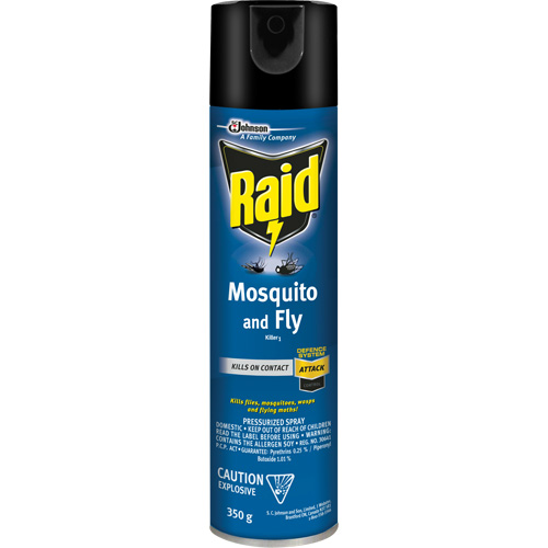 Raid&reg; Mosquito & Fly Killer, 350 g, Solvent Base Nassau Supply