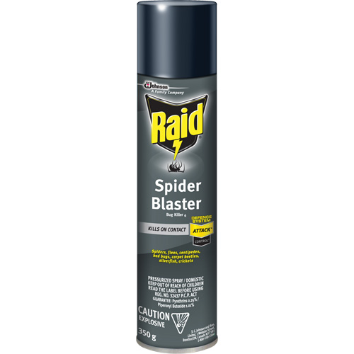 Raid&reg; Spider Blaster Bug Killer Insecticide, 350 g, Aerosol Can, Solvent Base Nassau Supply