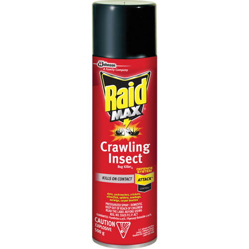 Insecticide contre les insectes rampants Raid Max, 500 g, Canette a&eacute;rosol, &agrave; base de solvant Nassau Supply