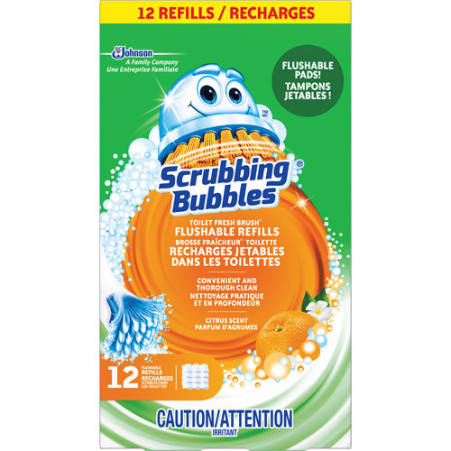 Recharge de tampons jetables dans les toilettes, pour la brosse pour cuvettes Scrubbing Bubbles Fresh Brush, Recharge Nassau Supply