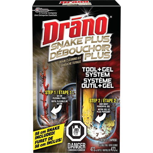 Drano&reg; Gel & Snake Tool Drain Cleaner Kit Nassau Supply
