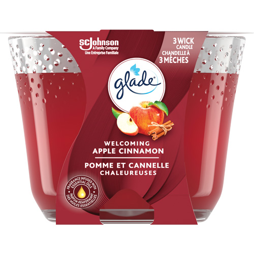 Chandelle &agrave; trois m&egrave;ches Glade, Pomme cannelle Nassau Supply