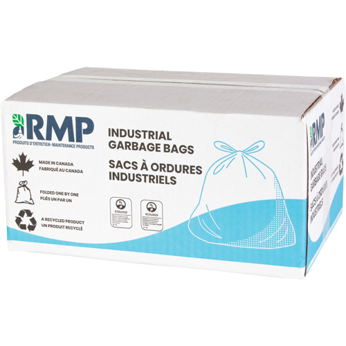 Industrial Garbage Bags, 3X Strong, 35" W x 50" L, 3.0 mils, Black, 194 L (44 Gal.) Capacity Nassau Supply