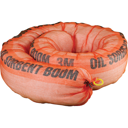 Barri&egrave;re de pollution absorbante pour produits p&eacute;troliers, Huile seulement, 1,5' lo x 10" la, Absorption 69,3 gal Nassau Supply