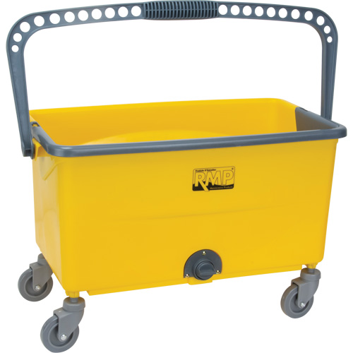 Seau et essoreuse pour vadrouille en microfibres, Passoire, 11 gal. US (44 pintes), Jaune Nassau Supply