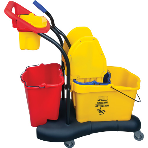 Chariot &agrave; vadrouille multifonction, Pression vers le bas, 9,5 gal. US (38 pintes), Jaune Nassau Supply