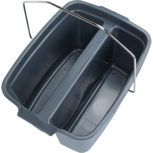 Dual Compartment Bucket, 4.75 US Gal. (19 qt.) Capacity, Grey Nassau Supply