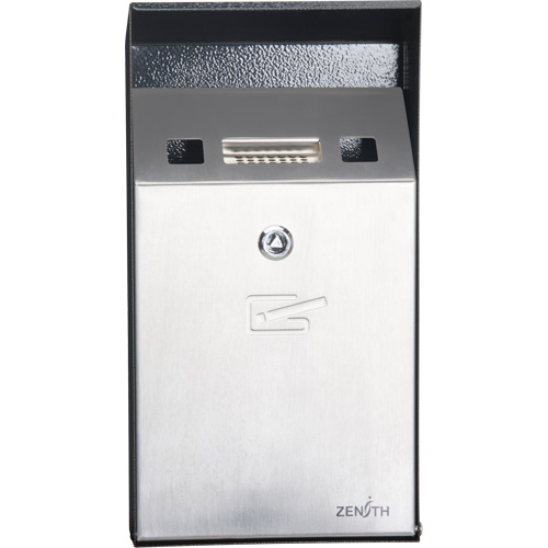 Smoking Receptacle, Wall-Mount, Stainless Steel, 1 Litre Capacity, 11-4/5" Height Nassau Supply