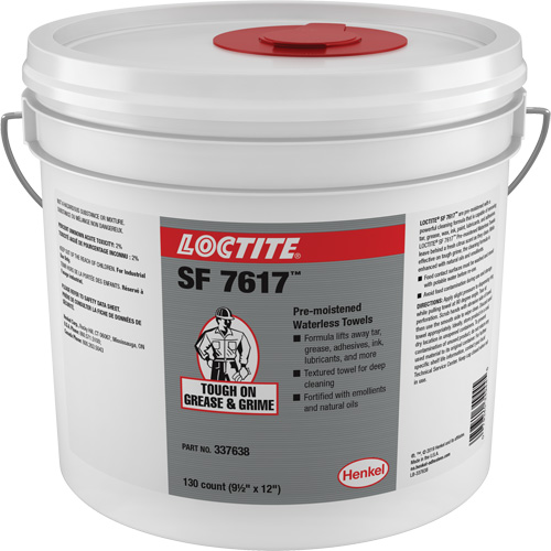 SF 7617 Industrial Hand Wipes, 130 Wipes, 12" x 9-1/2" Nassau Supply