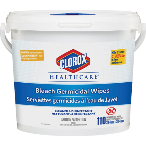 Lingettes d&eacute;sinfectantes &agrave; l'eau de Javel Healthcare, 110 lingettes Nassau Supply