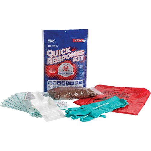 Hazwik&reg; Quick Response Spill Kit for Bodily Fluids, Biohazard, Bag, 0.49 US gal. Absorbancy Nassau Supply