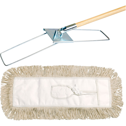 Syst&egrave;me de vadrouille &agrave; &eacute;pousseter Break-Ezy, Style &agrave; attacher, Coton, 36" lo x 5" la Nassau Supply
