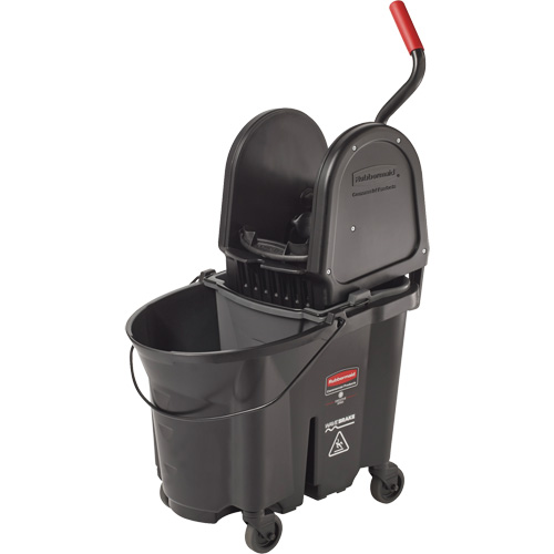 Seau et essoreuse Wavebrake, Pression vers le bas, 8,75 gal. US (35 pintes), Noir Nassau Supply