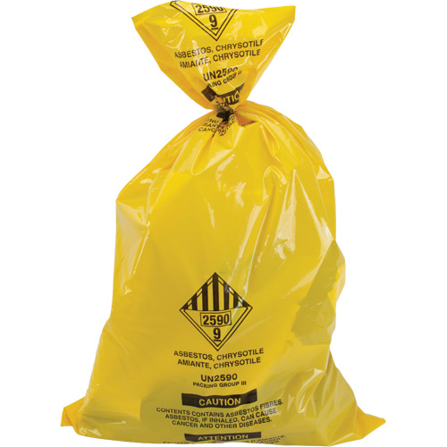 Hazardous Waste Liners, Asbestos, 40" L x 26" W, 3 mils Nassau Supply