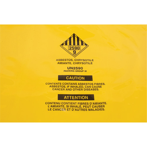 Hazardous Waste Liners, Asbestos, 40" L x 26" W, 3 mils Nassau Supply