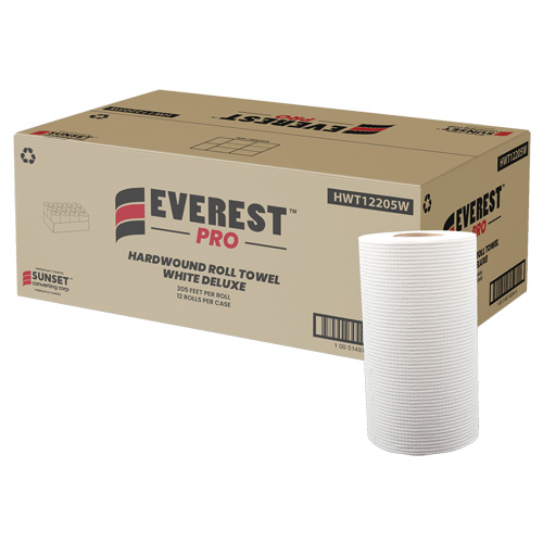 Essuie-mains en rouleaux blancs de luxe, 1 pli, D&eacute;rouler par le centre, 205' lo Nassau Supply