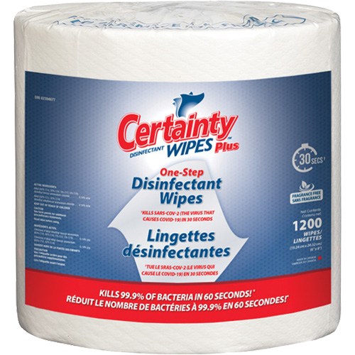 Plus Disinfectant Wipes, 8" x 6", 1200 Count Nassau Supply