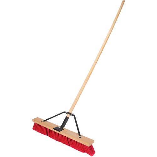 Balai-brosse &agrave; manche renforc&eacute;, 24", Moyen, Soies PVC Nassau Supply