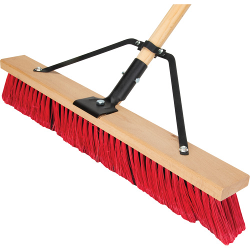Balai-brosse &agrave; manche renforc&eacute;, 24", Moyen, Soies PVC Nassau Supply