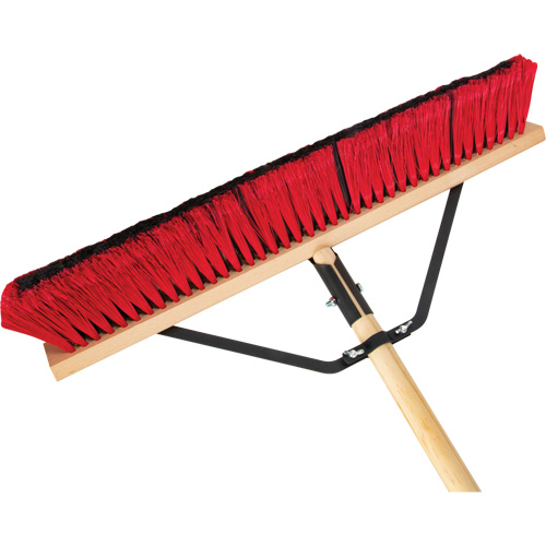 Balai-brosse &agrave; manche renforc&eacute;, 24", Moyen, Soies PVC Nassau Supply